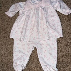 Kissy Kissy Pink Bow Patterned Footie